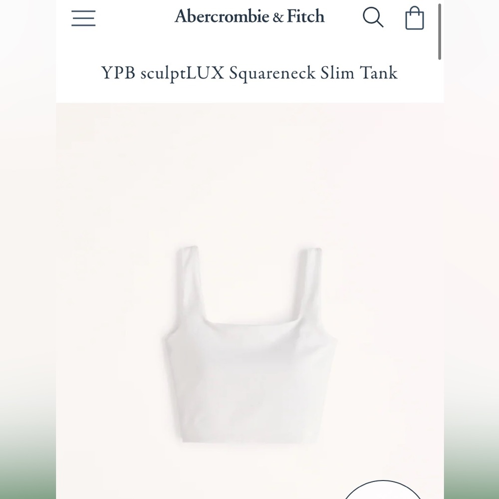 Abercrombie’s YPB white scultplux square neck tank